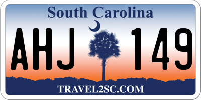 SC license plate AHJ149