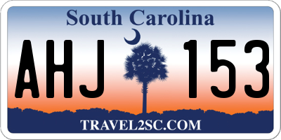 SC license plate AHJ153