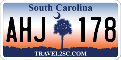 SC license plate AHJ178