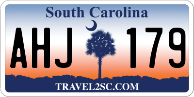 SC license plate AHJ179