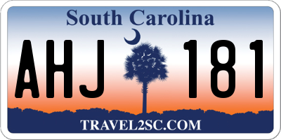 SC license plate AHJ181