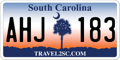 SC license plate AHJ183