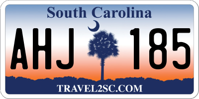 SC license plate AHJ185