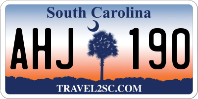 SC license plate AHJ190