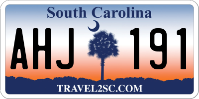 SC license plate AHJ191