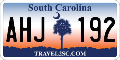 SC license plate AHJ192