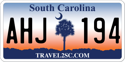 SC license plate AHJ194