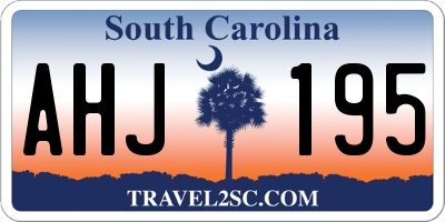 SC license plate AHJ195