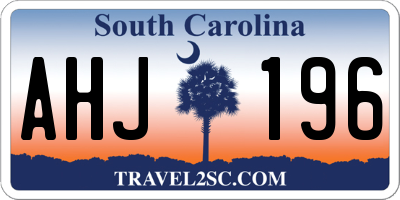 SC license plate AHJ196