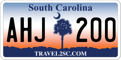 SC license plate AHJ200