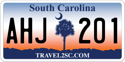 SC license plate AHJ201