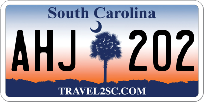SC license plate AHJ202