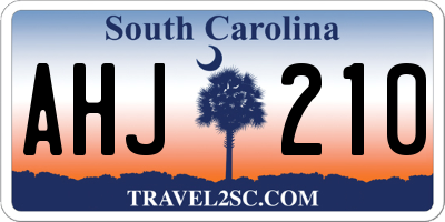 SC license plate AHJ210