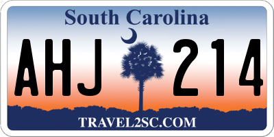 SC license plate AHJ214