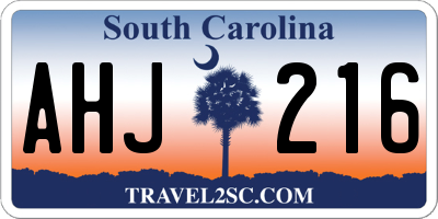 SC license plate AHJ216
