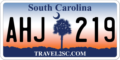 SC license plate AHJ219