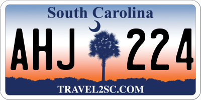 SC license plate AHJ224