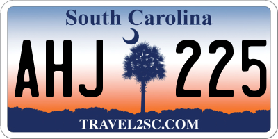 SC license plate AHJ225
