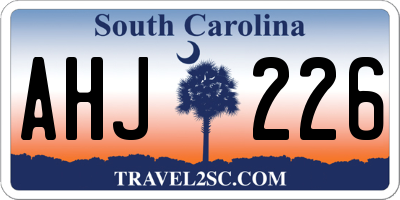 SC license plate AHJ226