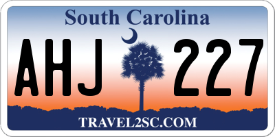 SC license plate AHJ227