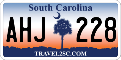 SC license plate AHJ228