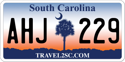 SC license plate AHJ229
