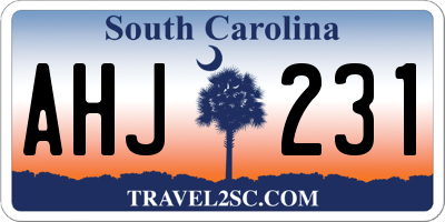 SC license plate AHJ231
