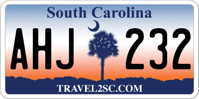 SC license plate AHJ232