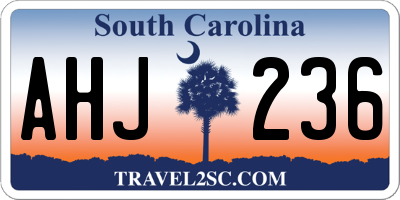 SC license plate AHJ236