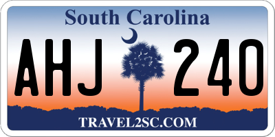 SC license plate AHJ240