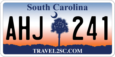SC license plate AHJ241