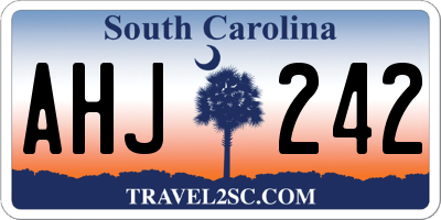 SC license plate AHJ242