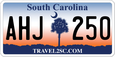 SC license plate AHJ250