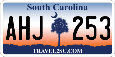 SC license plate AHJ253