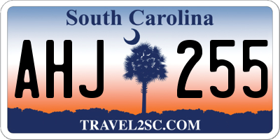 SC license plate AHJ255