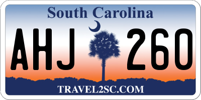 SC license plate AHJ260