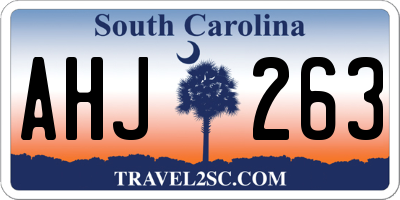 SC license plate AHJ263