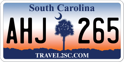 SC license plate AHJ265