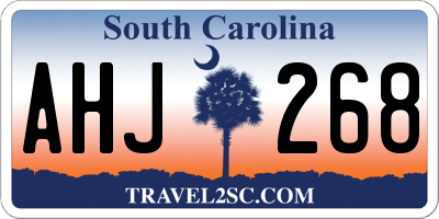 SC license plate AHJ268