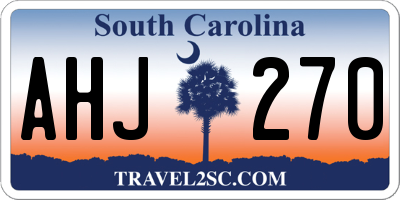 SC license plate AHJ270