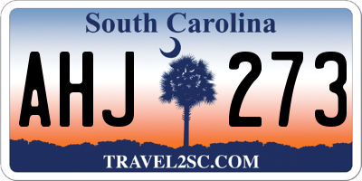 SC license plate AHJ273