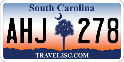 SC license plate AHJ278