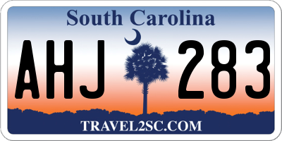 SC license plate AHJ283
