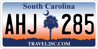 SC license plate AHJ285