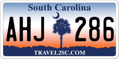 SC license plate AHJ286