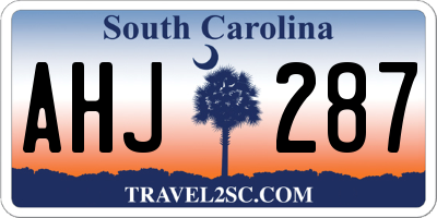 SC license plate AHJ287