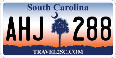 SC license plate AHJ288
