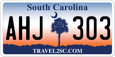 SC license plate AHJ303