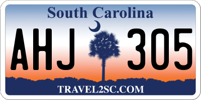 SC license plate AHJ305