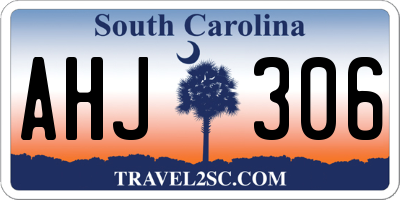 SC license plate AHJ306